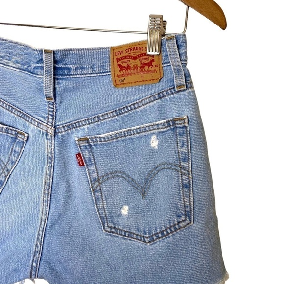 LEVI'S 501 High Rise Cut Off Jean Shorts - Picture 7 of 13